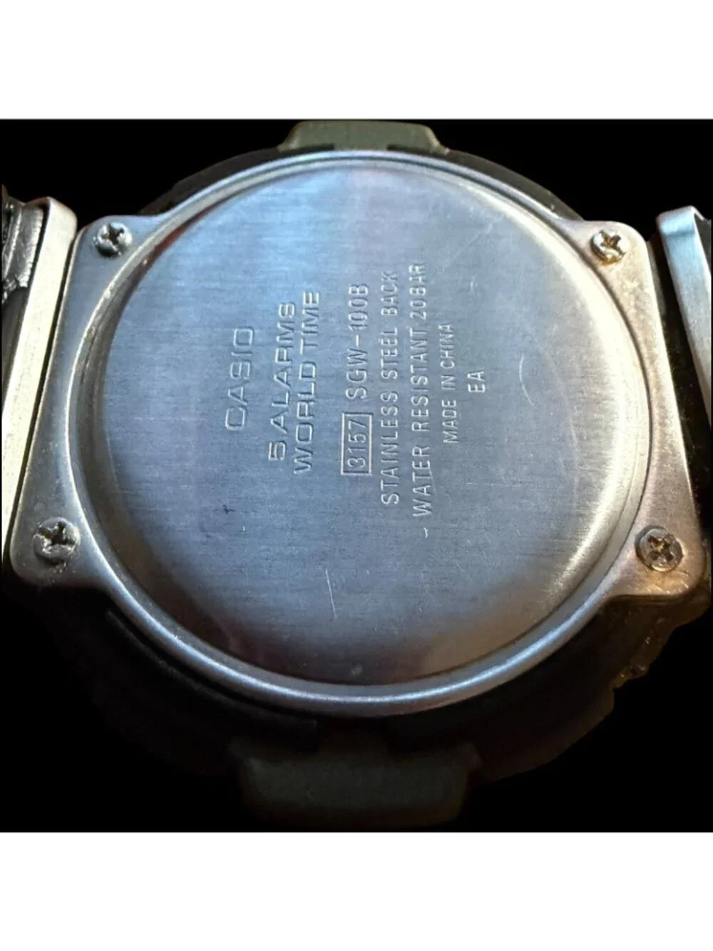 Casio Mens SCW-100B Digital Compass Watch Stainless Steel Back 200M Water Resist